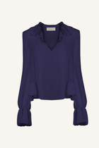 Ruffle Tie-Neck Blouse