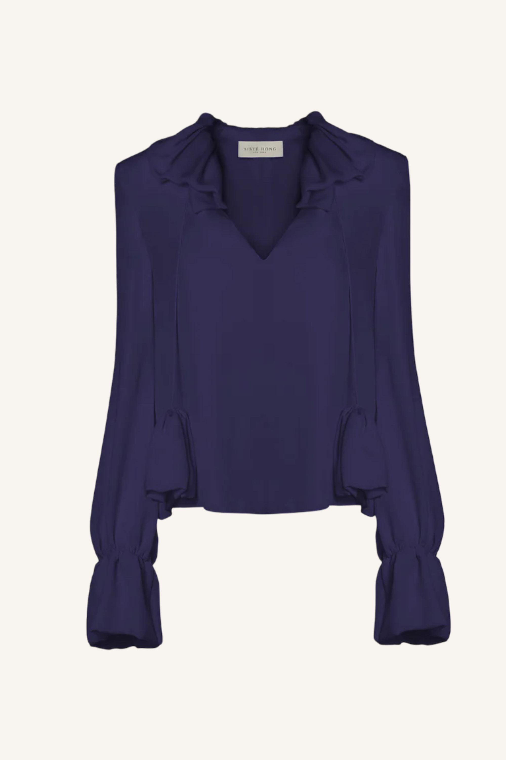 Ruffle Tie-Neck Blouse