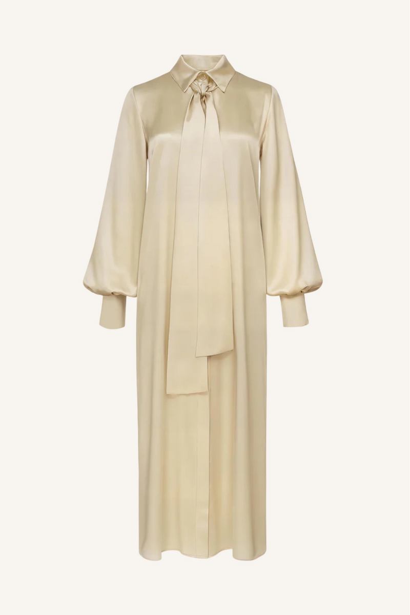 Tie-Neck Shirt Dress