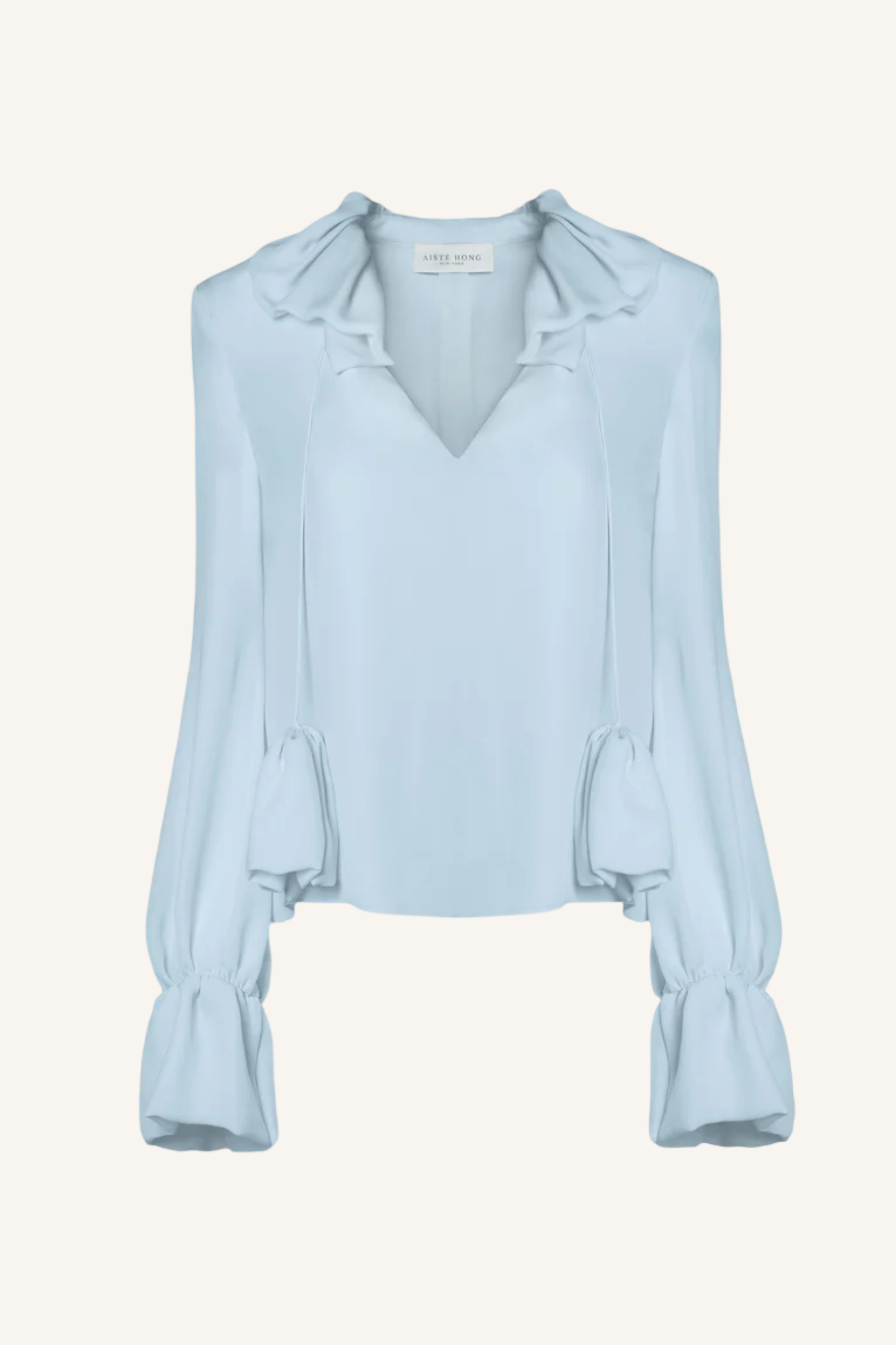 Ruffle Tie-Neck Blouse