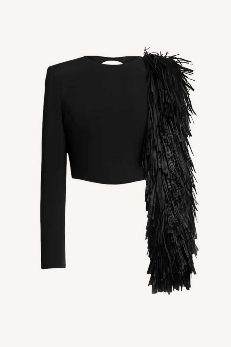 Open Back Raffia Top