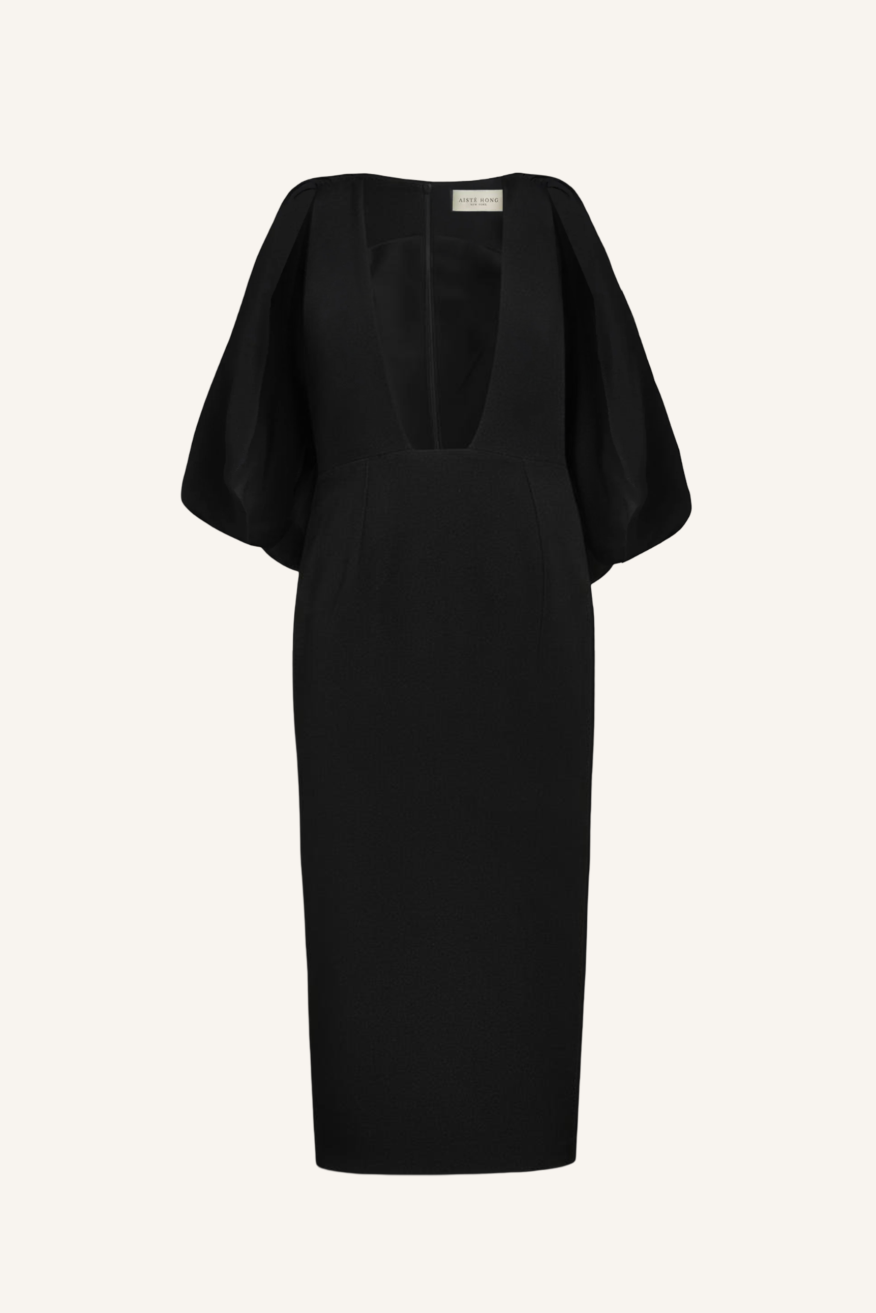 Plunge Neck Midi Dress