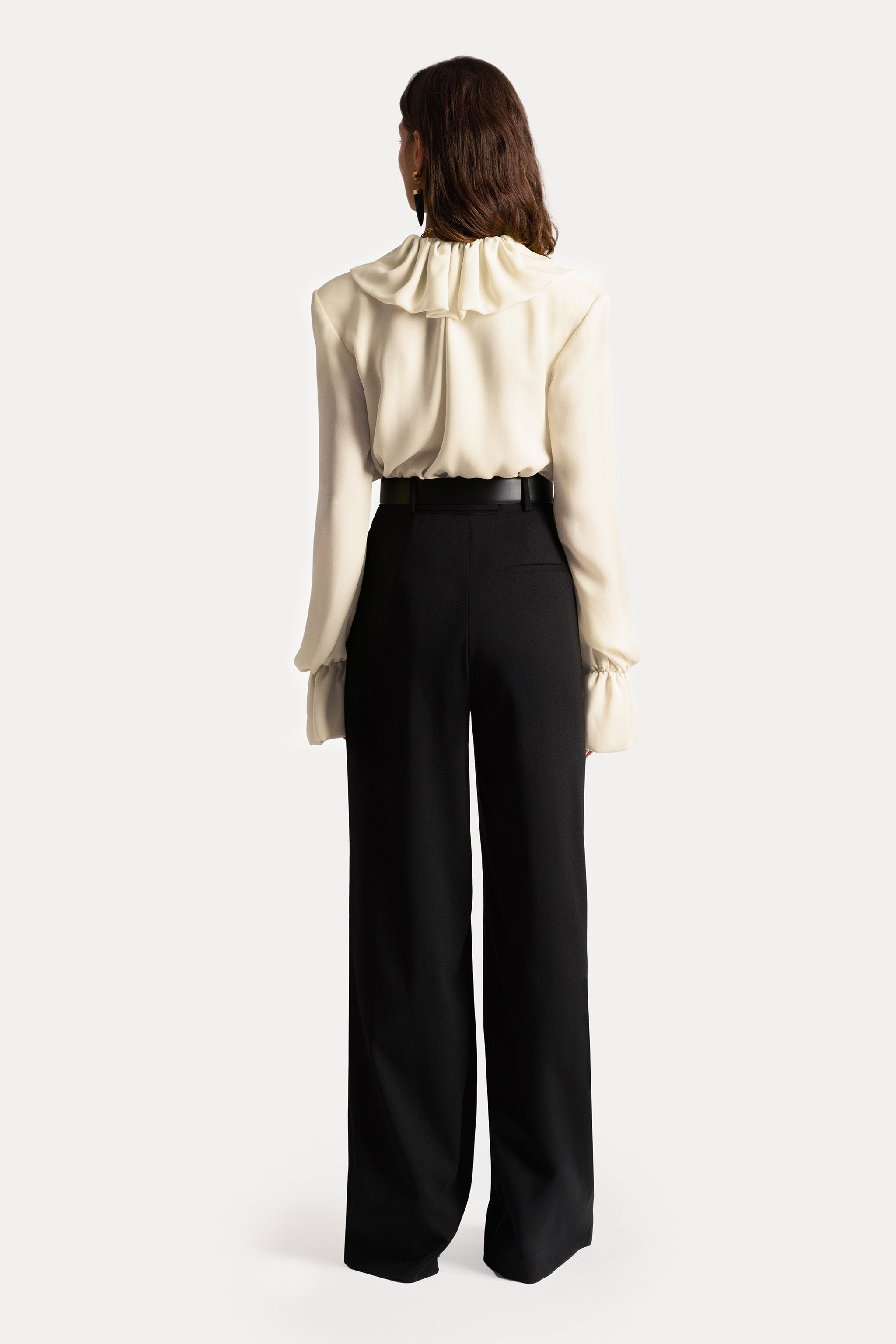 Fold Over Hem Wide-Leg Pants | Aiste Hong