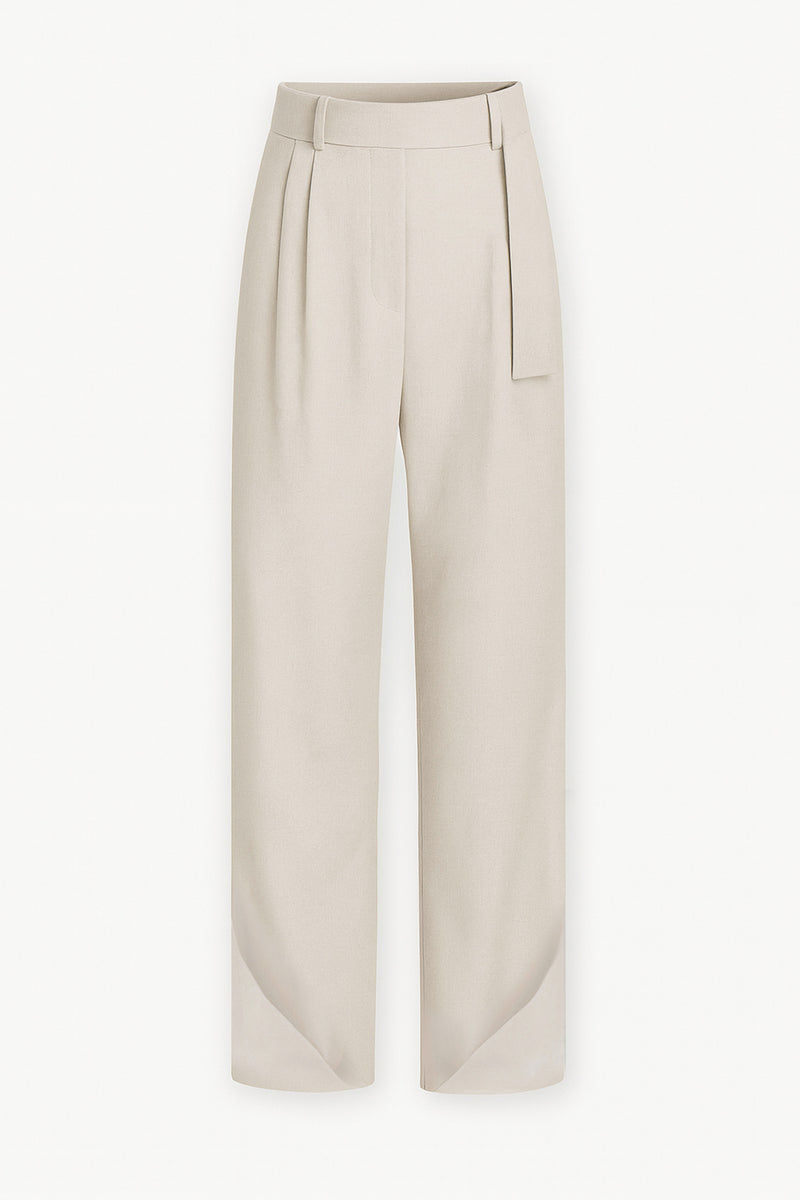 Fold Over Hem Wide-Leg Pants