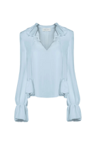 Ruffle Tie-Neck Blouse