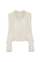 Ruffle Tie-Neck Blouse