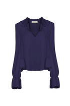 Ruffle Tie-Neck Blouse