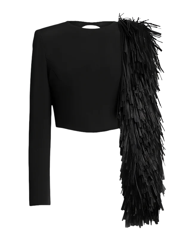 Open Back Raffia Top