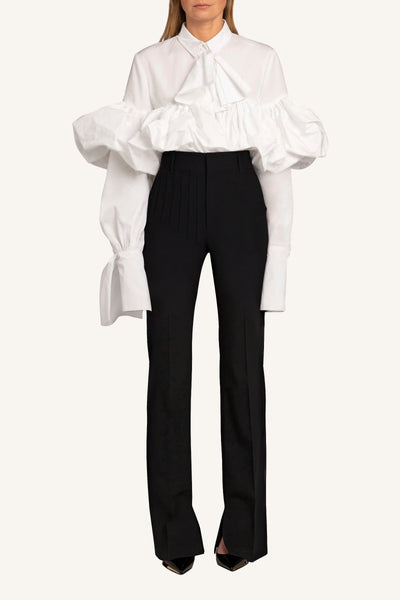 Gathered Tie-Neck Shirt