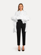 Gathered Tie-Neck Shirt