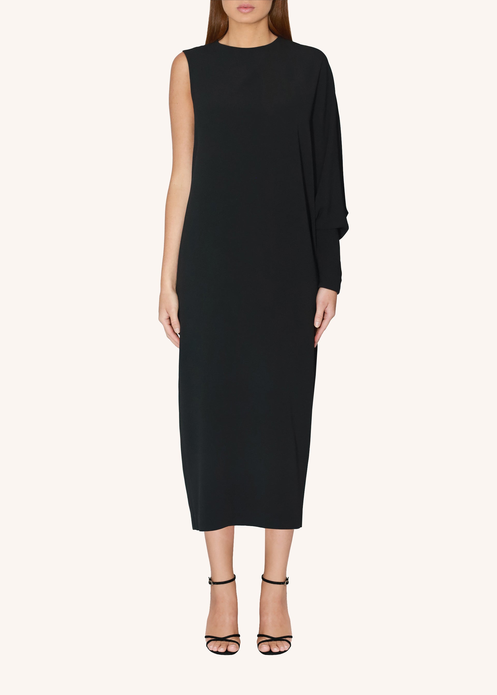 Asymmetric Batwing Midi Dress