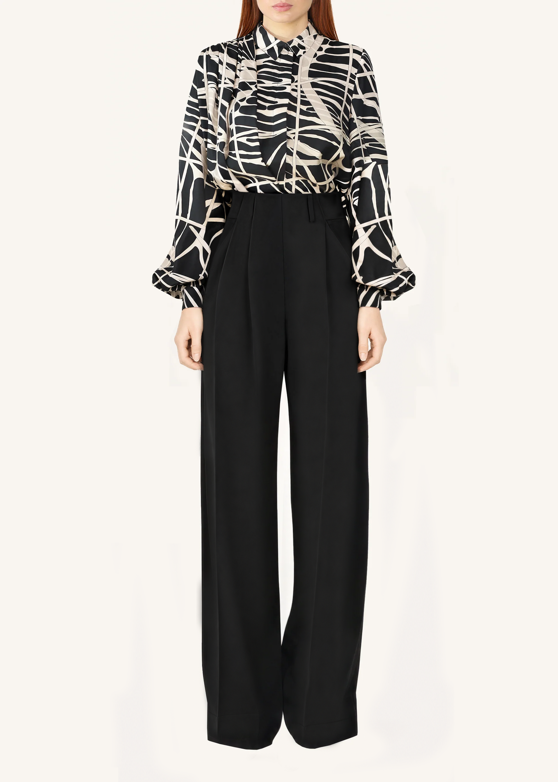 Draped Shoulder Printed Shirt