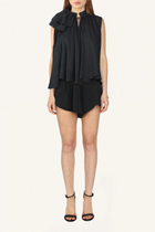 Ruffle Tie-Neck Blouse