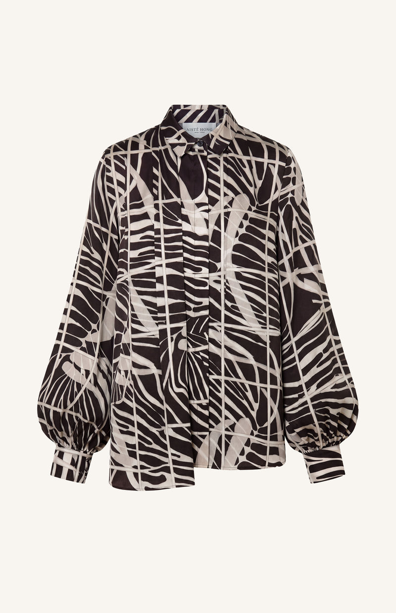 Draped Shoulder Printed Shirt