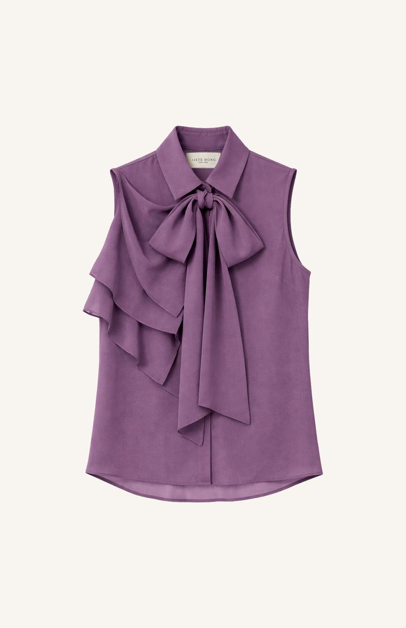 Ruffle Tie-Neck Blouse