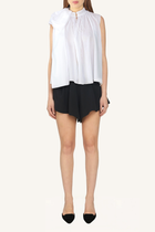 Ruffle Tie-Neck Blouse