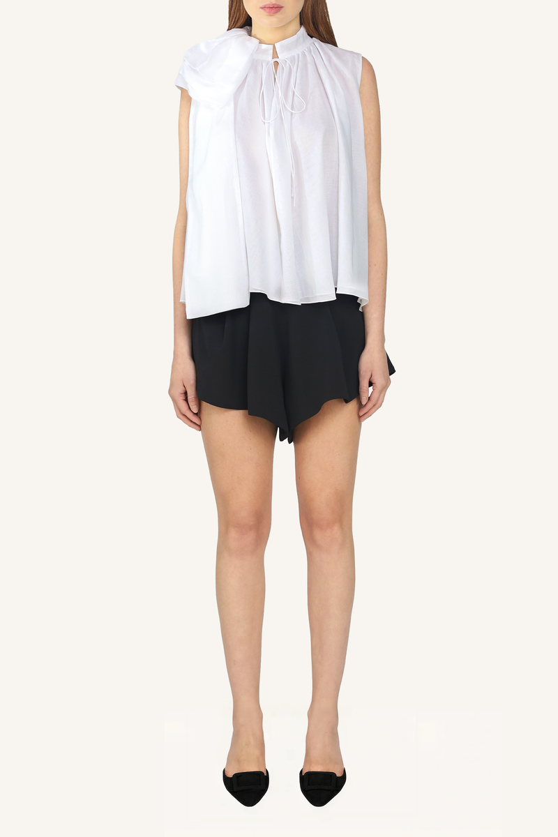 Ruffle Tie-Neck Blouse