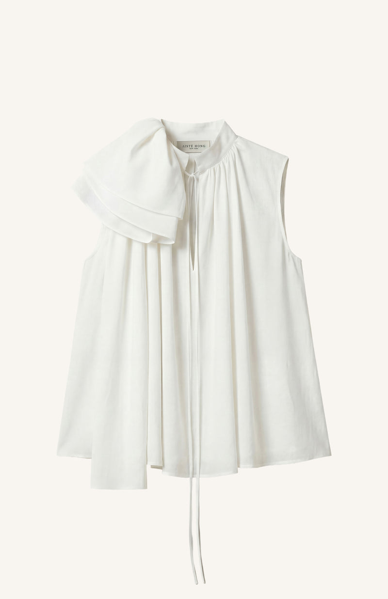 Ruffle Tie-Neck Blouse
