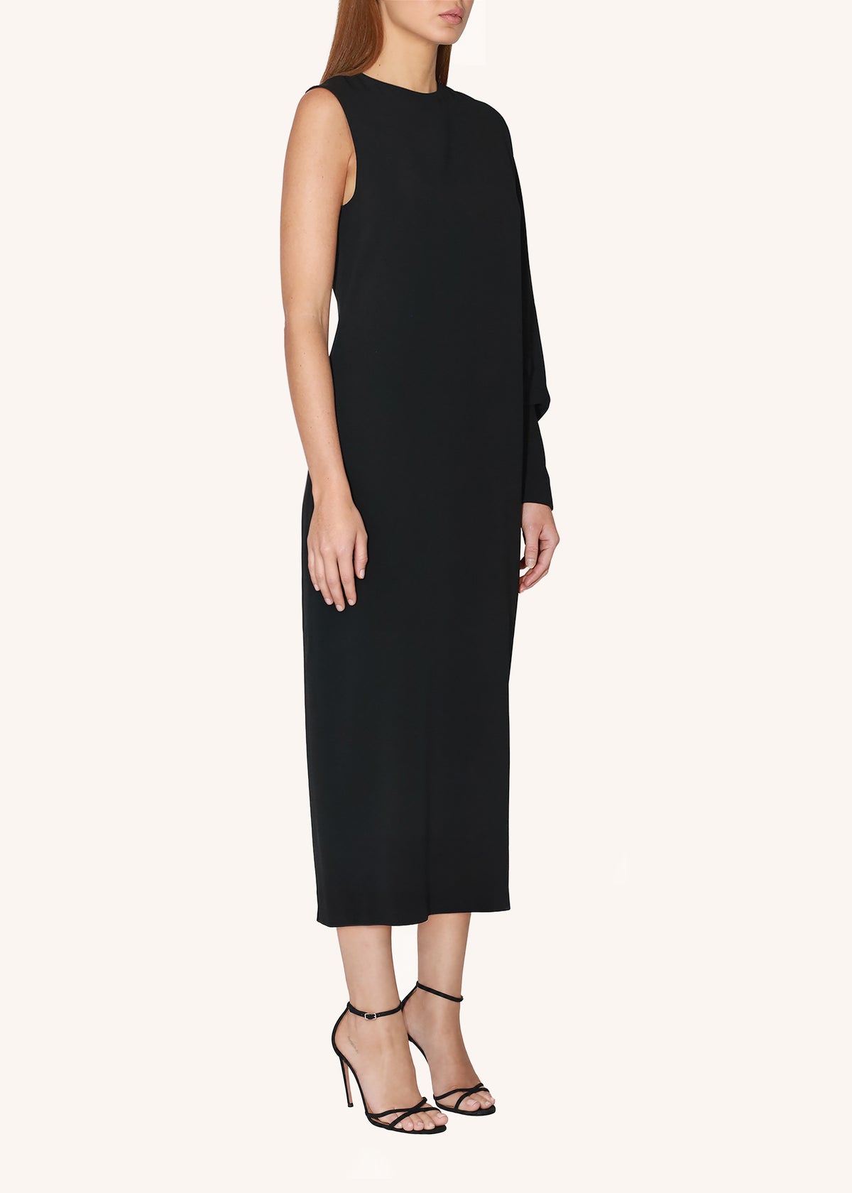 Asymmetric Batwing Midi Dress