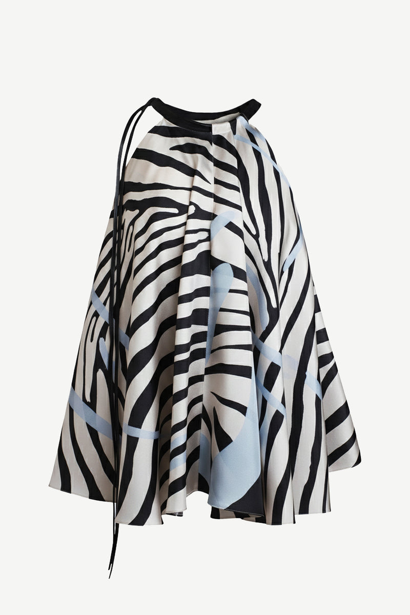 Printed Leather Trim Halter