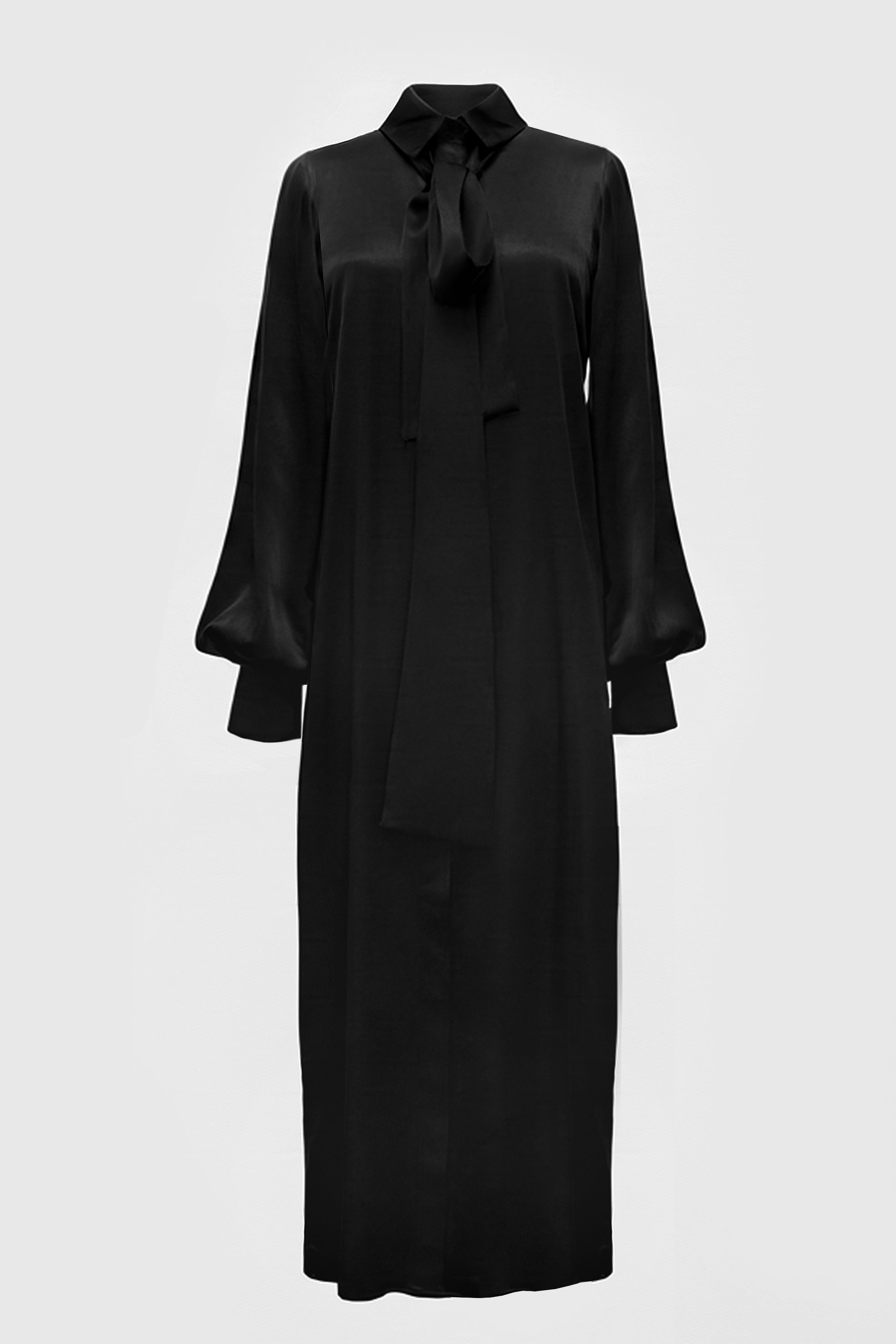 Tie-Neck Shirt Dress