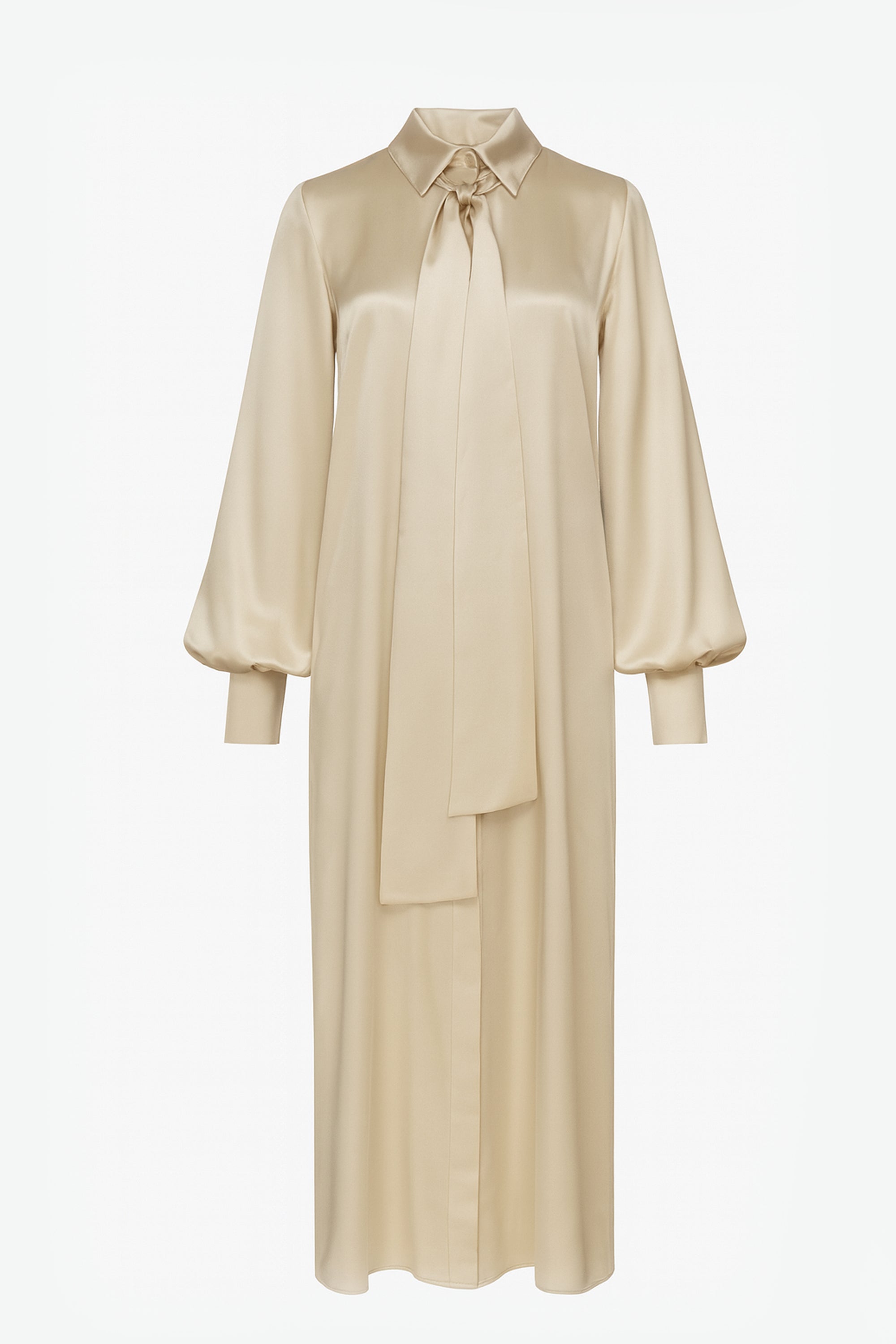 Tie-Neck Shirt Dress