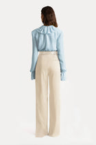 Fold Over Hem Wide-Leg Pants