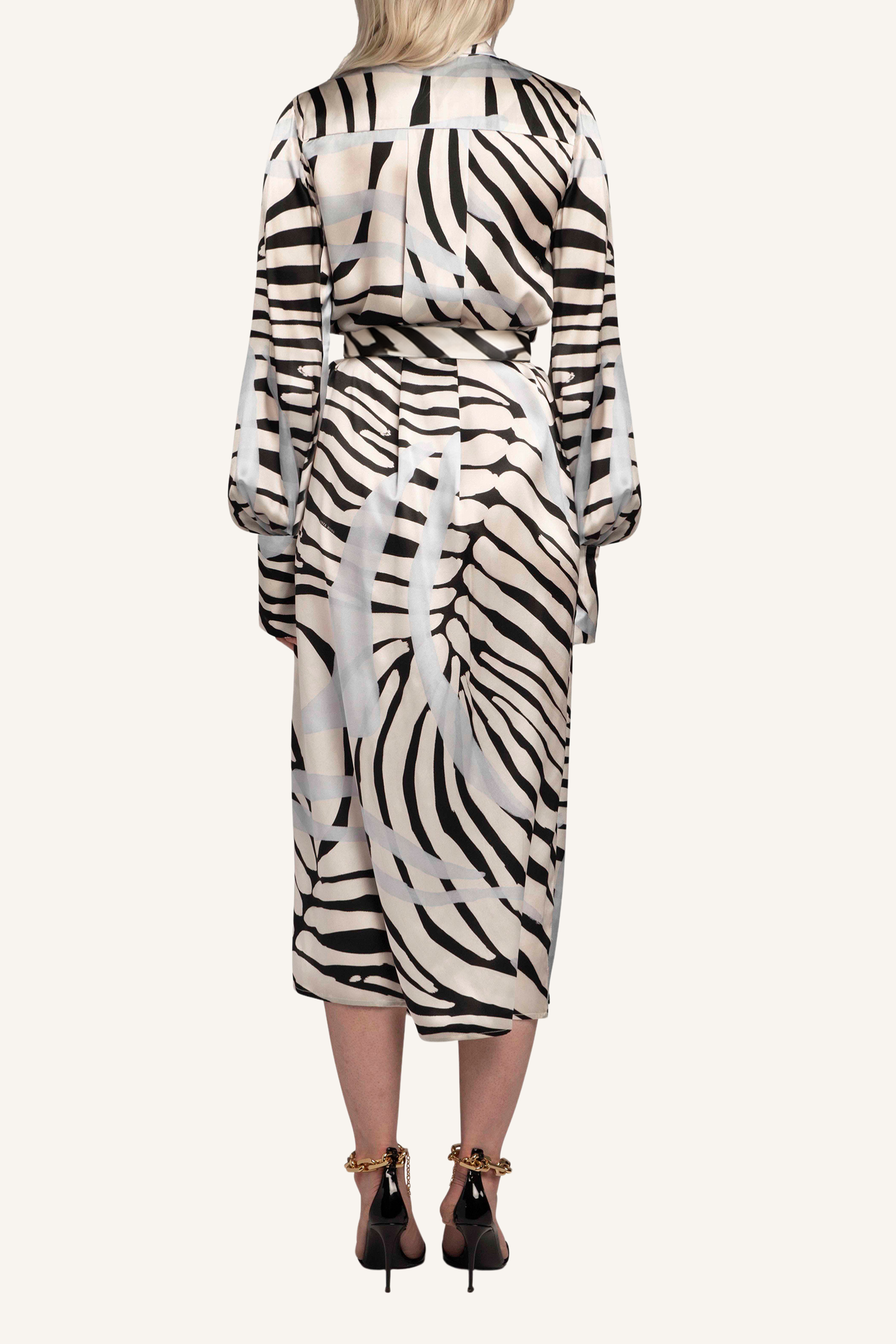 Tie-Neck Shirt Dress