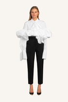 Gathered Tie-Neck Shirt