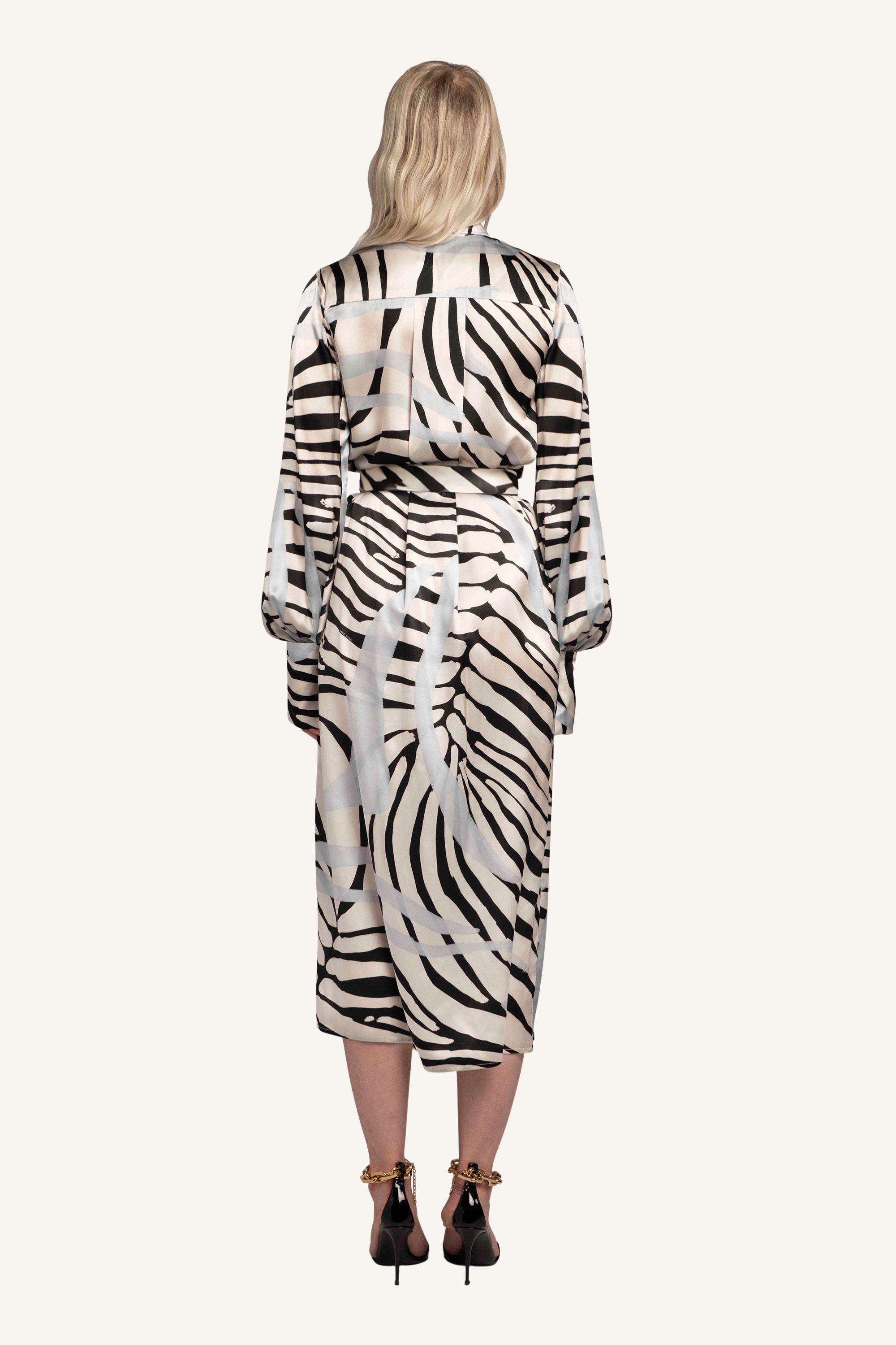 Tie-Neck Shirt Dress