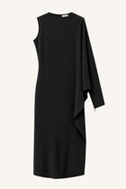 Asymmetric Batwing Midi Dress