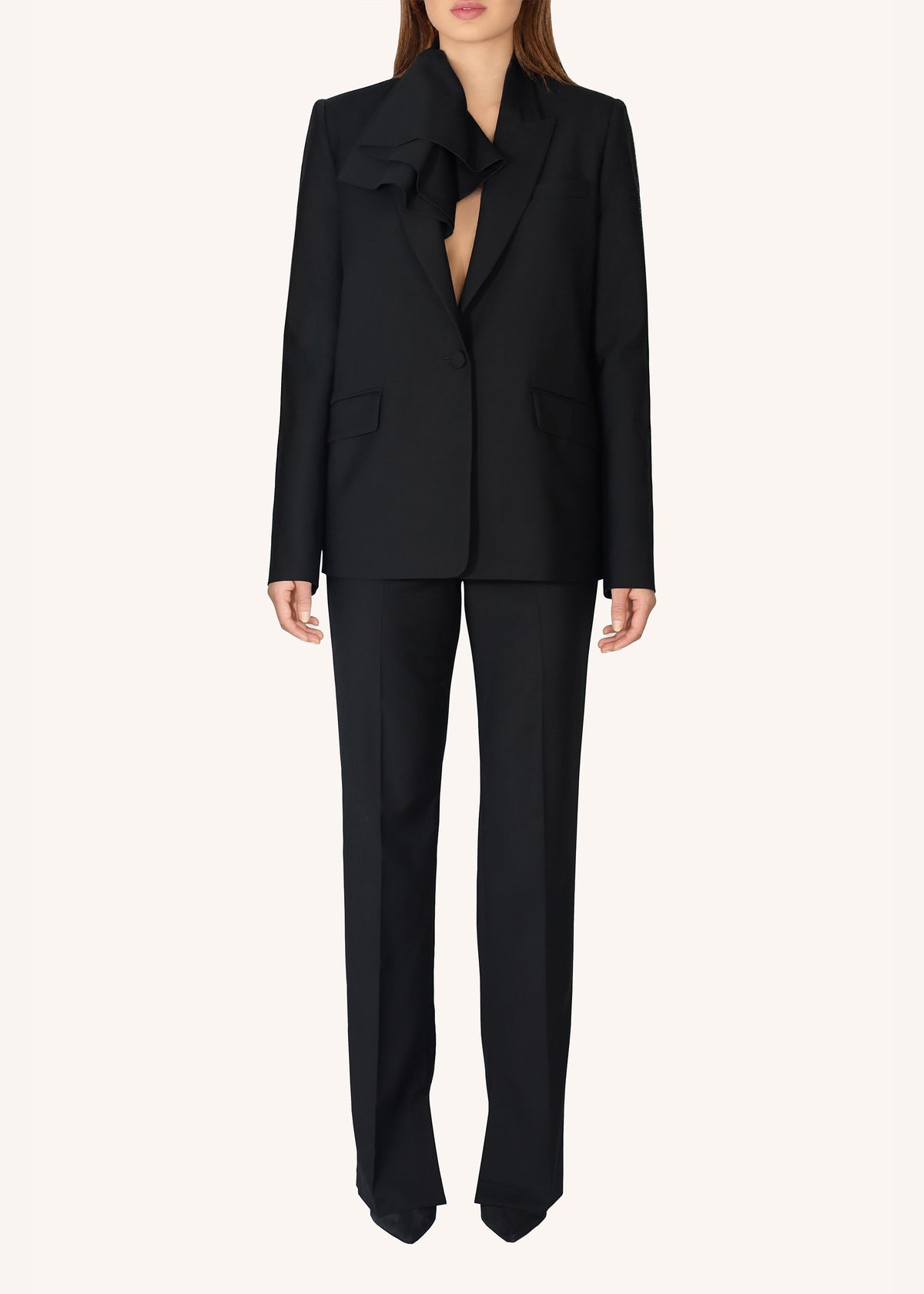 Ruffle Collar Blazer