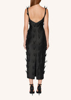 Zipper Feather Midi Dress
