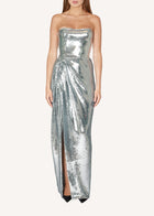 Hip Drape Sequin Gown