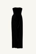 Hip Drape Velvet Gown