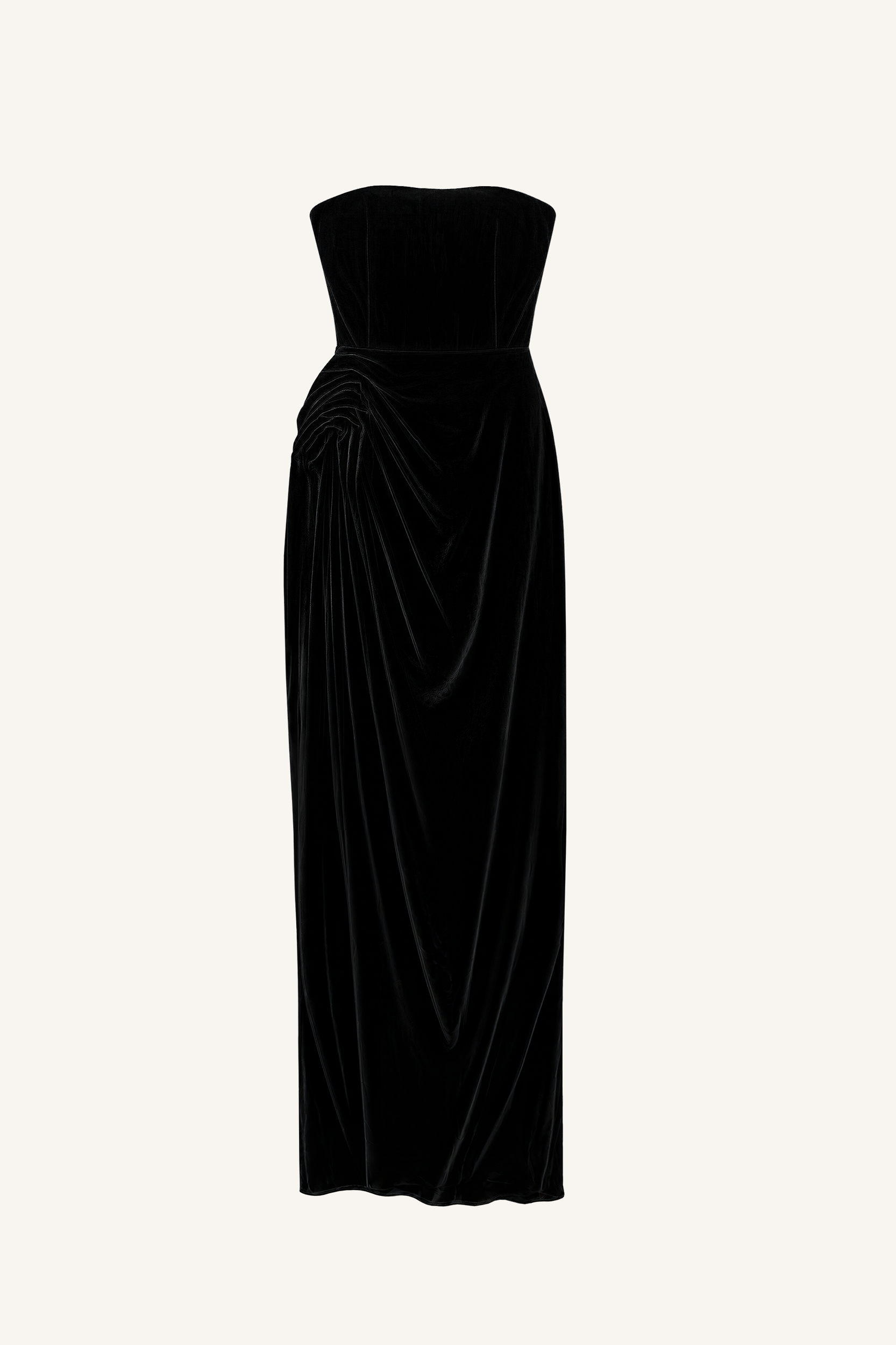 Hip Drape Velvet Gown