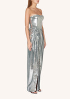 Hip Drape Sequin Gown
