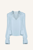 Ruffle Tie-Neck Blouse