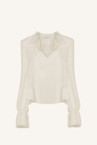 Ruffle Tie-Neck Blouse