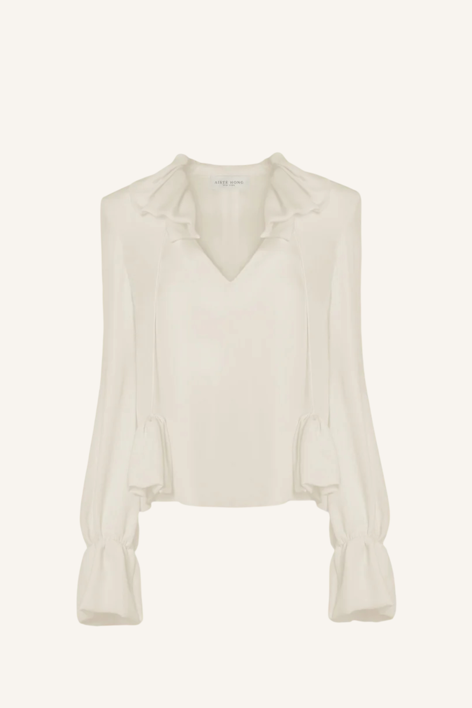 Ruffle Tie-Neck Blouse