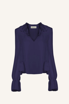 Ruffle Tie-Neck Blouse