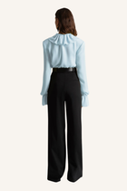 Ruffle Tie-Neck Blouse