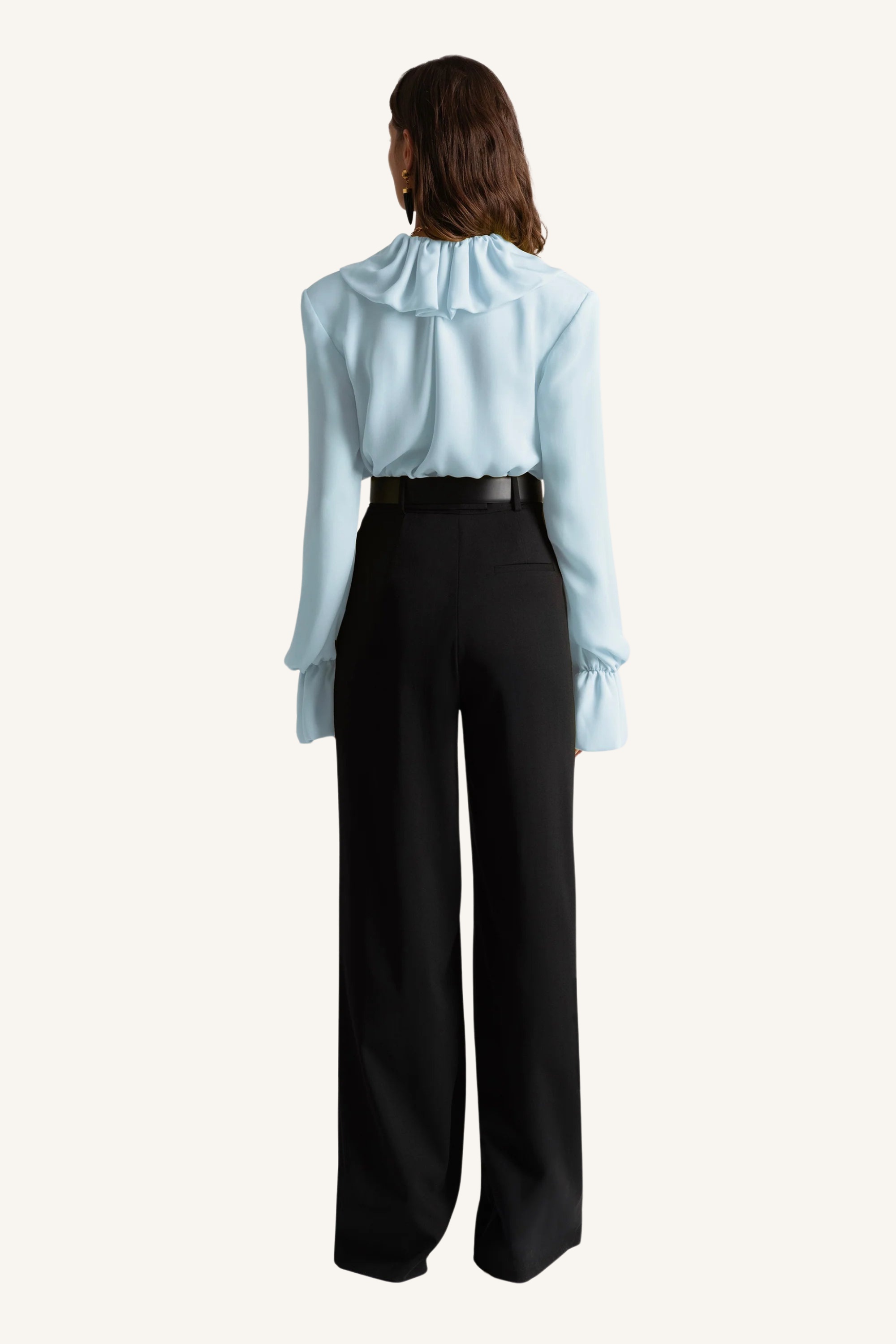 Ruffle Tie-Neck Blouse