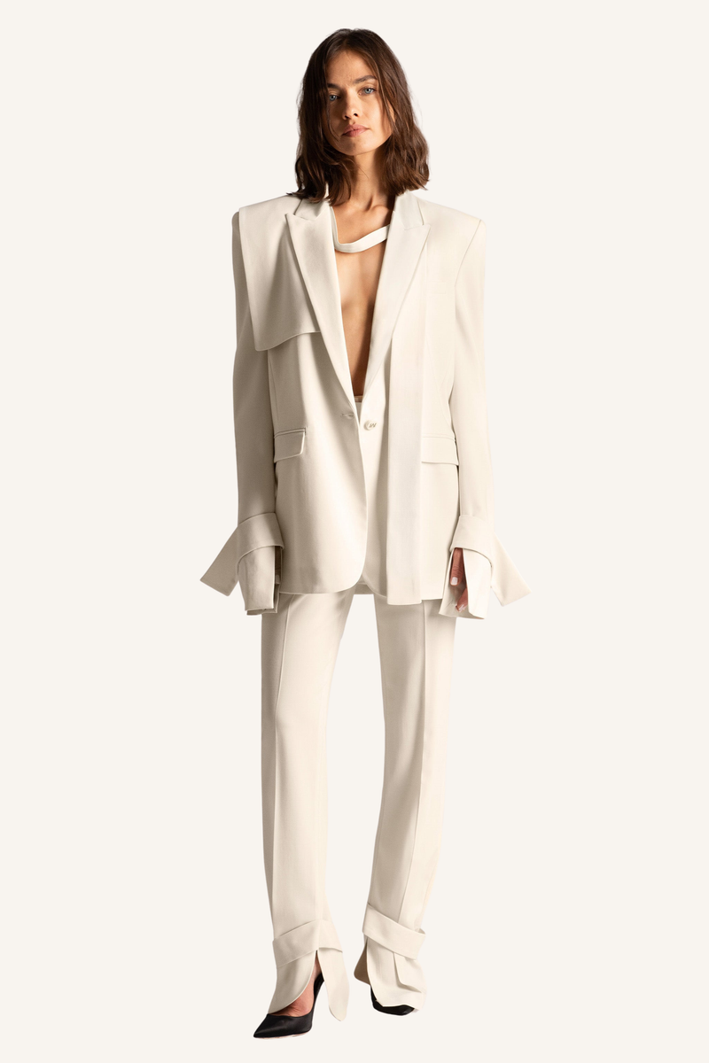 Asymmetric Back Flap Blazer