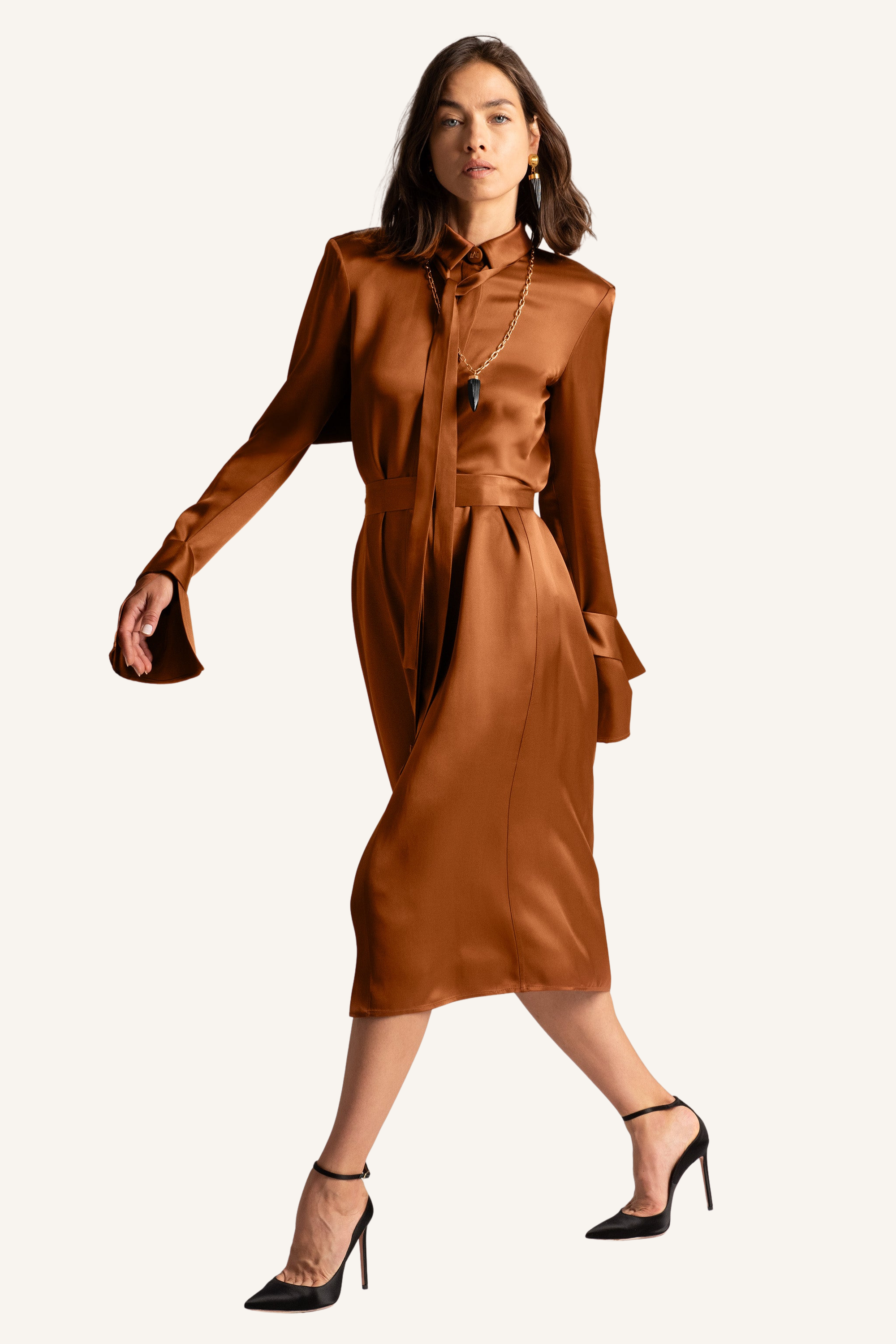 Back Flap Shirt Dress