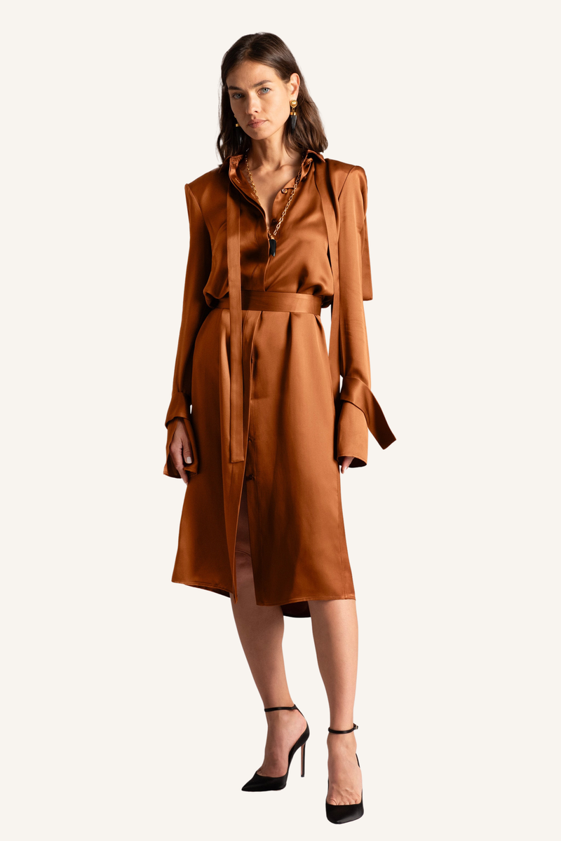 Back Flap Shirt Dress