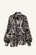 Draped Shoulder Printed Shirt