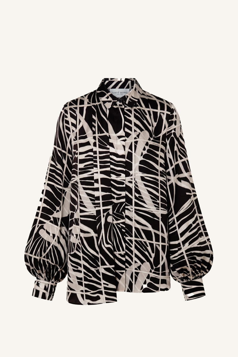 Draped Shoulder Printed Shirt