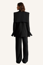 Asymmetric Back Flap Blazer
