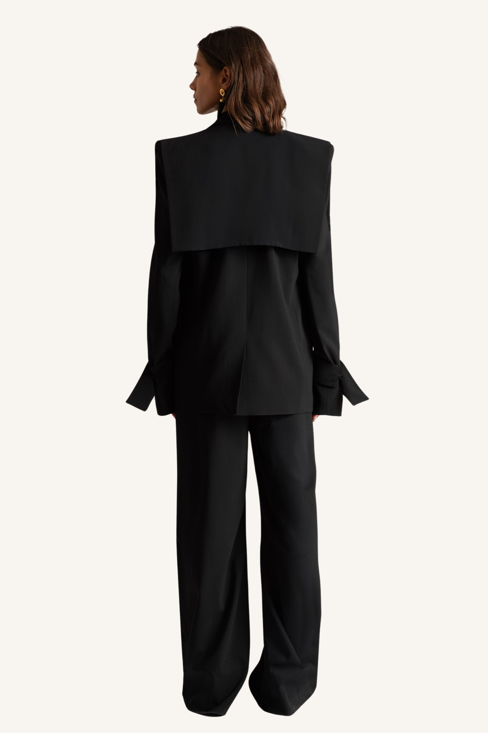 Asymmetric Back Flap Blazer